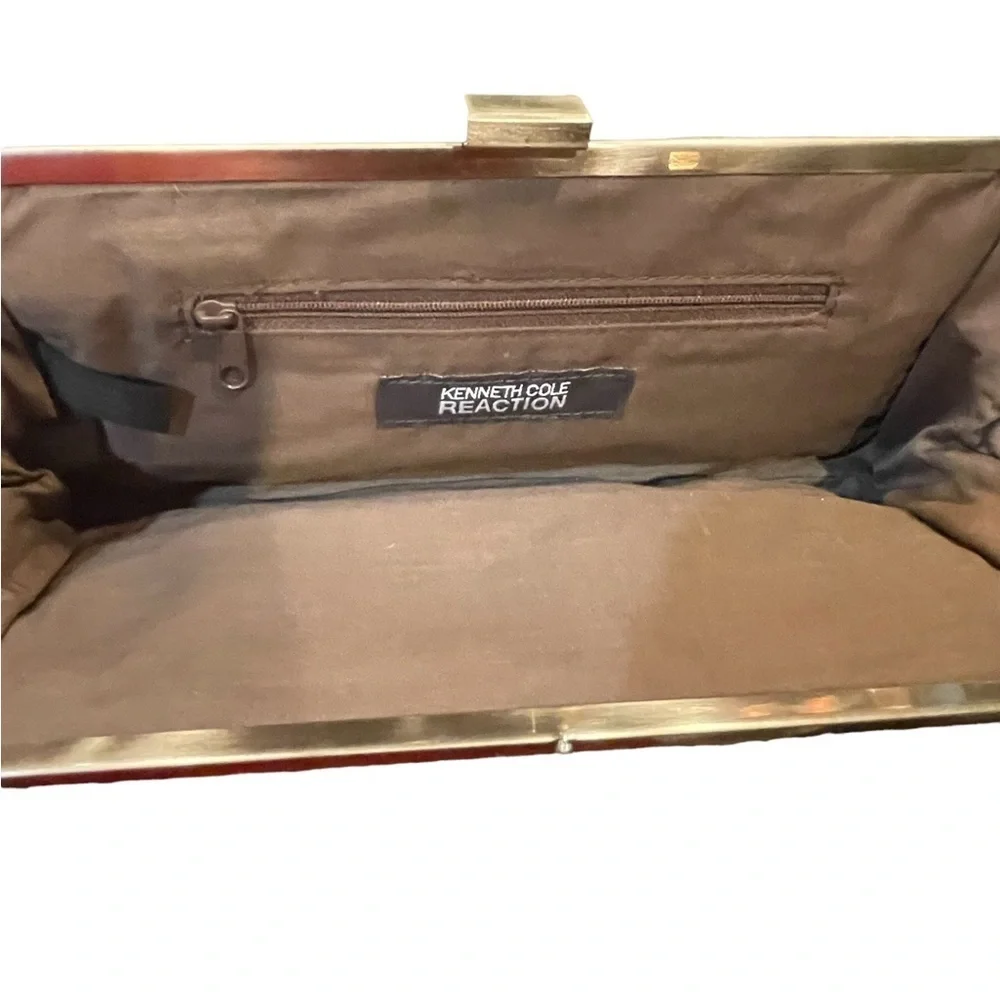 🔥🤎Gorgeous Kenneth Cole vintage leather clutch handbag.  Deep chocolate. MINT!